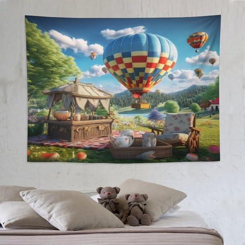 Tapisserie montgolfière PAZZK 150×200cm tissu rectangulaire pour salon et chambre