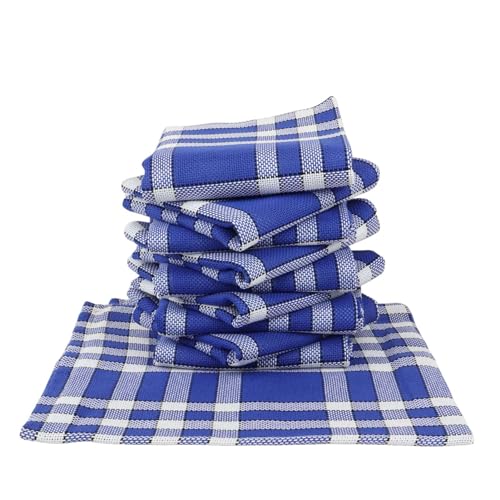 Lot de Serviettes de Table Carreaux Vichy Normand Bleu Nelly