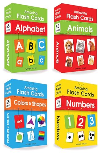 Image of Amazing Flash Cards Set Of 4 Boxes: Early Development OF Preschool Toddler (220 Cards, Alphabet, Number, Animals, Colors And Shapes)