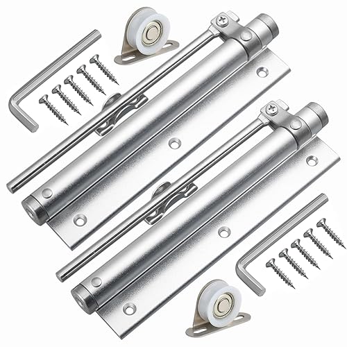 YUOIP® Chiudiporta a molla regolabile automatico,Corpo in lega di alluminio,Facile da installare,Staffa cuscinetto,per casa e ufficio 40kg (2 pezzi)