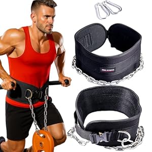 Weighted Dip Belt with Chain 240kg – Weight Belt for Pull Ups and Dips | Heavy Duty Gym Accessory with Steel Buckle & Neoprene Back Support for Weightlifting, Bodybuilding, Powerlifting
