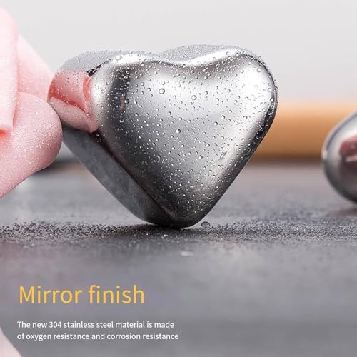 EnMart 6 Stück Totenkopf-Eiswürfel aus Edelstahl、wiederverwendbare Whisky-Kühlsteine、steigern Ihren Trinkgenuss、 für Weinliebhaber