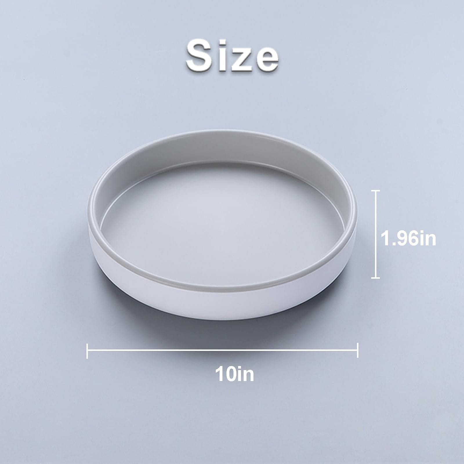 Lazy Susan Lot de 2 étagères à épices antidérapantes 25,4 cm pour cuisine, comptoir, meuble de présentation rotatif à 360 degrés Noir/gris