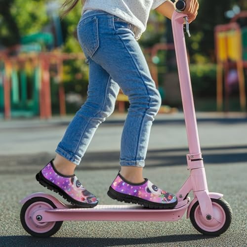 Casual Slip Ons Running Sneakers Kids Boy Girl Stylish Cartoon Print Shoes Comfort Barefoot Anti-Skid Loafers Size 11-15 Black Sole4