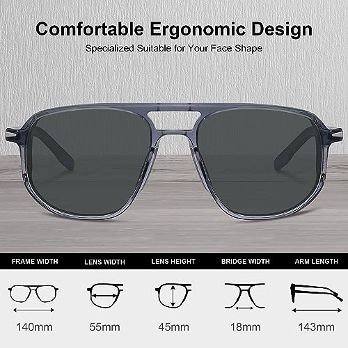 CARFIA Polarized Sunglasses for Men Hand-crafted Acetate Frame Sun glasses Fashion Retro Polygon Shades3