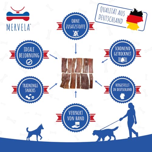 MERVELA® Rinder-Dörrfleisch für Hunde 500 g | 100% Rind | Monoprotein