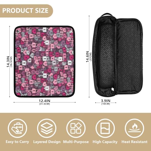 Bolso de Viaje para Herramientas de Cabello Love Lock Hot Hair Tools Organizador Portátil para Plancha, Rizadora y Accesorios con Alfombrilla Resistente al Calor de Gran Capacidad miniatura 4