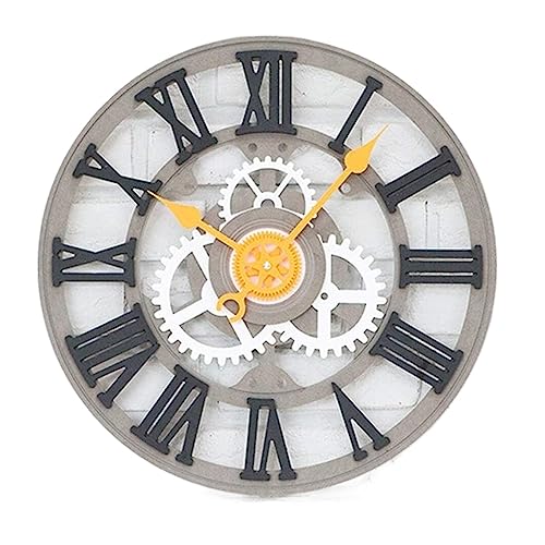 Horloge noire retro industrielle grand format pour decorer un salon sombre