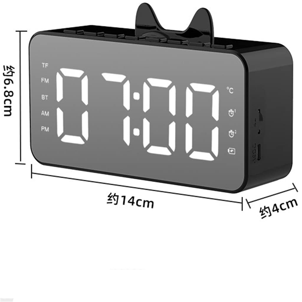Reloj digital multifunción LED con reproductor de música, carga USB, despertador, decoración del hogar (negro como se muestra)