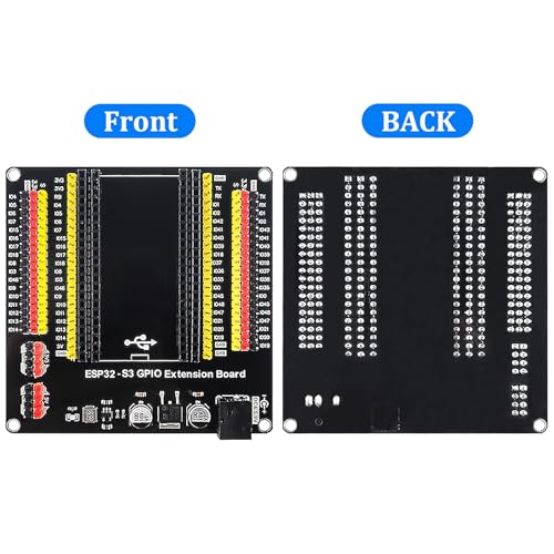Image of 3PCS ESP32 S3 Power Expansion Board GPIO 1 into 2, 44 Pin Power Breakout Board Compatible with ESP32 S3 Development Board N8R8 N16R8 Module, with 9V 1A Power Adapter