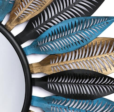 3D runder Sonnen-Wandspiegel für Heimdekoration, goldener dekorativer Spiegel, für Frauen und Mütter, 80 cm Durchmesser