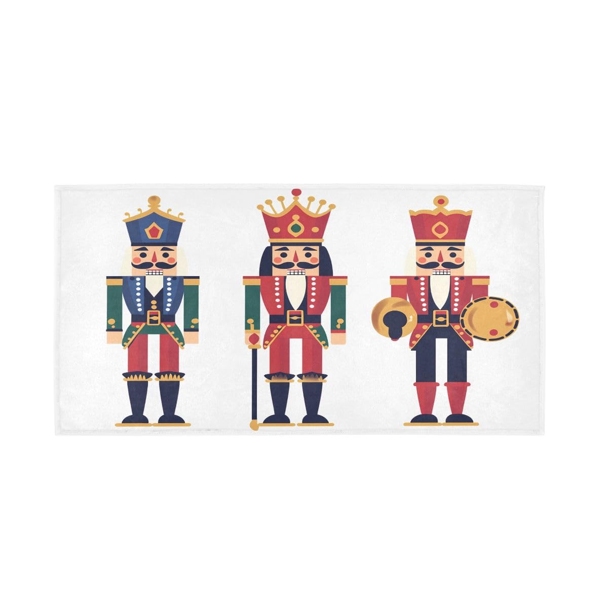 HUYGD Christmas Nutcrackers Hand Towels, Multipurpose Hand Towels Cotton for Bathroom, Gym, Hotel, Spa 15 x 30 Inches