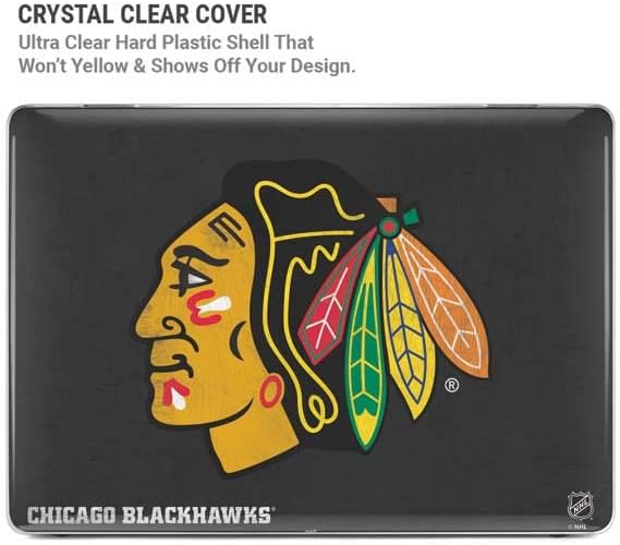 Skinit Case + Skin Compatible with MacBook Pro 16in (2021) - Officially Licensed NHL Chicago Blackhawks Distressed Design
