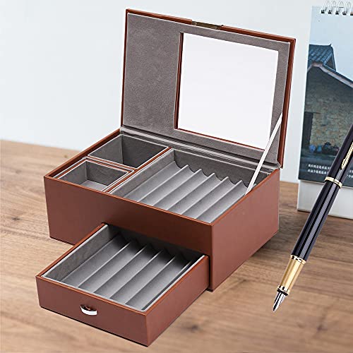 Loyalheartdy 16 Slots Leather Pen Display Box Pen Collector Case With Transparent Window #TOP2