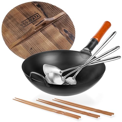 Wok de Acero al Carbono YOSUKATA 13.5 pulgadas con Accesorios miniatura 1