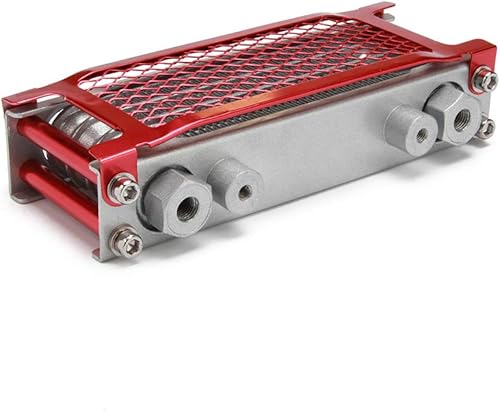 Miniatura 7 de Dirt Pit Bike Enfriador de aceite Radiador Motor Kit Universal para 125 140cc Motocicleta Rojo