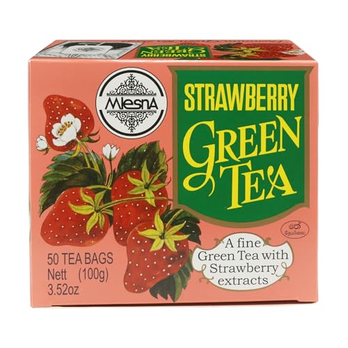 Image of Mlesna Strawberry Green Tea 100g | 50 Foil-Wrapped Tea Bags | Pure Ceylon Green Tea | Rich in Antioxidant | Imported from Sri Lanka