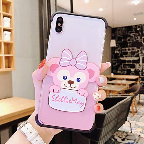 Preisvergleich Produktbild SHOUJIQQ Phone Hülle, Handyoberteilart Und Weise Rosafarbenes Karikaturtierbärnmusterplastikrandloses Design Stoßsicherer Bruchsicherer Handy Stellt for iPhone7 / 7Plus / 8 / 8Plus, for iPhonexr EIN