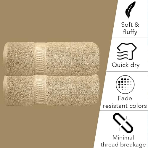 Image of Sulfar 100% Terry Ring Spun Cotton Face Towel - Quick-Dry, Highly Absorbent (480 GSM) (30 x 30 Cm) Bleach Sand (Pack of 2)