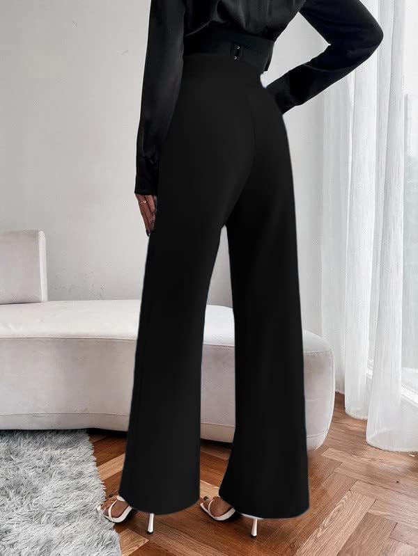 Image of ALYNE Women's Trouser Pants for Women Stretchy Straight Line Leg Elastic Waist /Regular Fit Trouser Pant for Regular Casual Wear