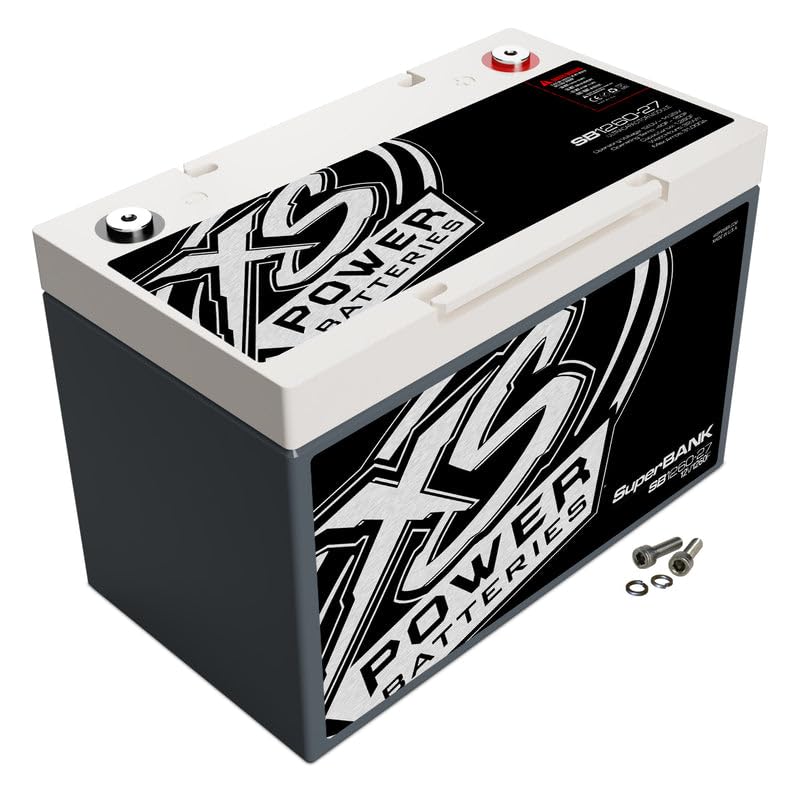 XS Power SB1260-27 Super Capacitor Bank with M6 Terminal Hardware - 12 Volt 10000W 1260 Farads UltraCapacitor for High-Power Car Audio Systems Or Engine Starting - 19 lbs, Ultra Lightweight