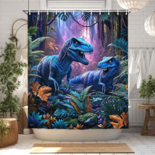 Image of Wathon Dinosaurs Shower Curtain for Kids Bathroom