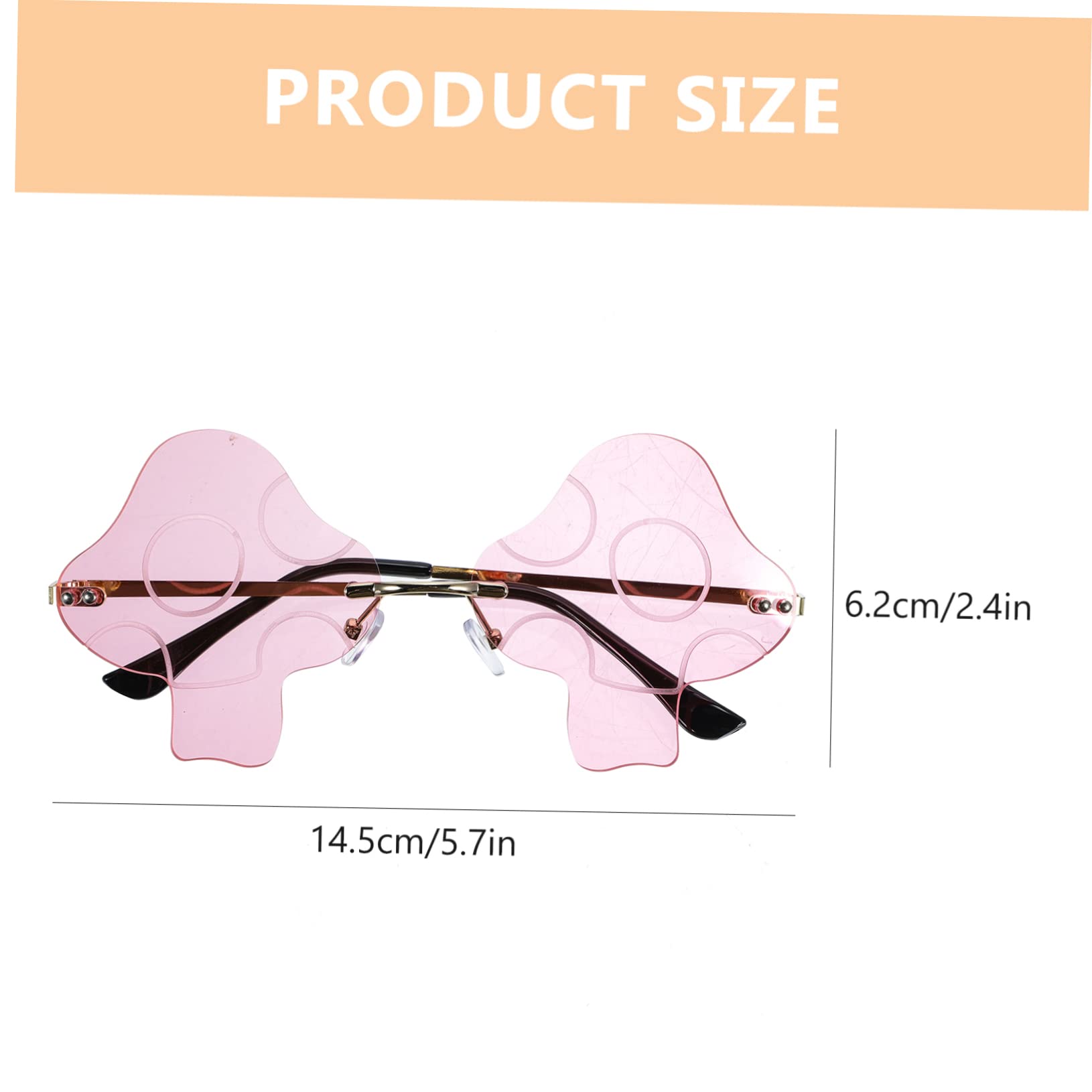 GALPADA 4 Set Di Occhiali Da Sole Oversize Alla Moda Da Uomo E Da Donna A Forma Di Fungo Con Montatura in Metallo Irregolare Leggeri E Decorativi Per Festival E Feste 2 Pezzi * 4