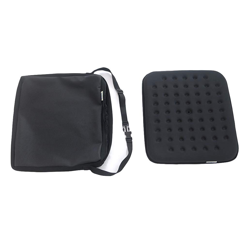 Cojín de asiento de silla de ruedas, Cojín de gel antiescaras para decúbito,Silla de oficina de confort transpirable Almohadilla,Prevención del Dolor de Coxis, Presión, Úlceras,Black_46.5*42*4cm
