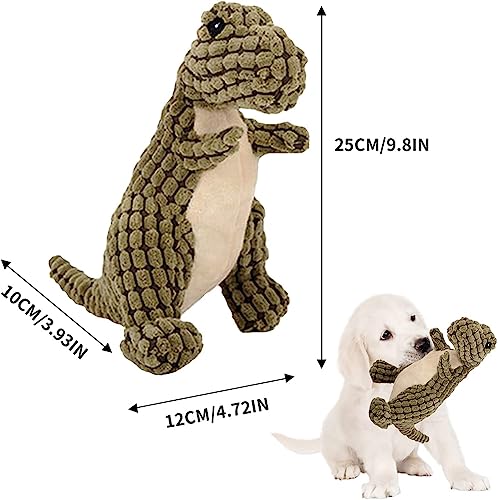 Wnddle Hund Kauspielzeug mit Dino Design, 2Pack Spielzeug für Hunde, Interaktives Hundespielzeug mit eingebauten Quietscher gegen Langenweile