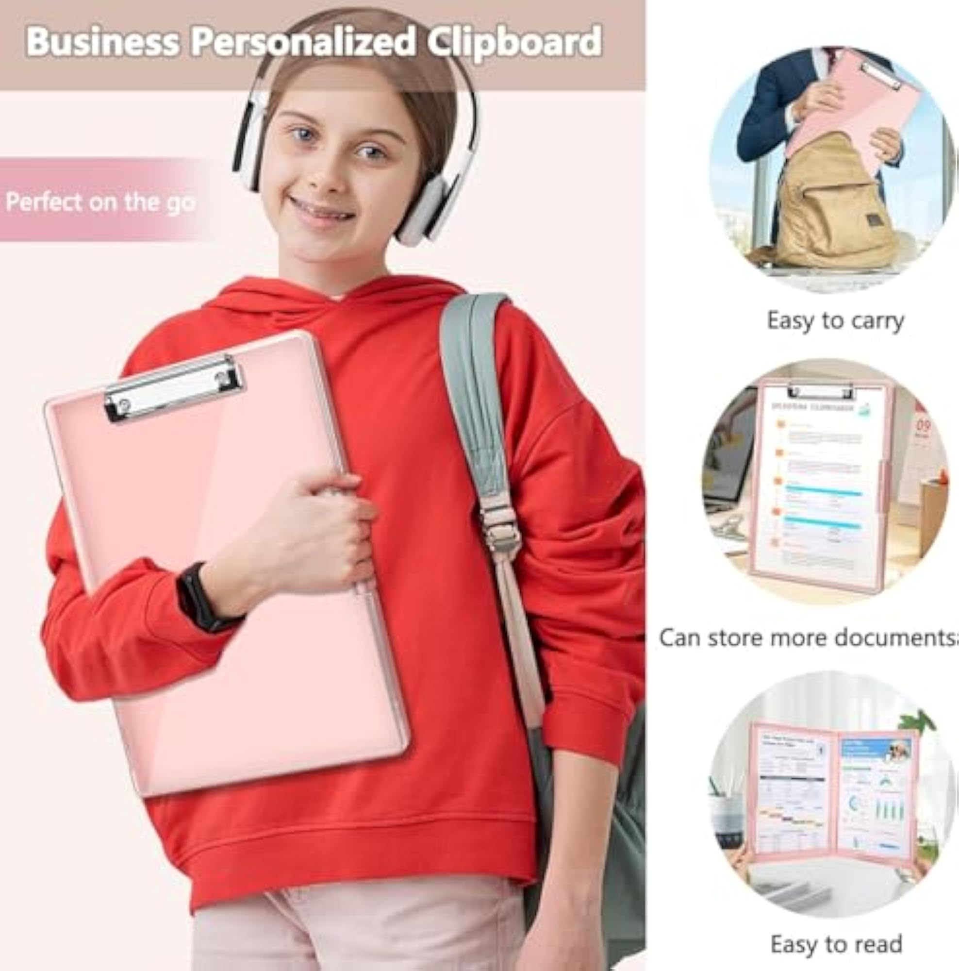 Writing Pad for Exam Board Students, Clip with Storage