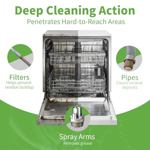 Image of OrientLeaf Dishwasher Cleaner And Deodorizer 24 Pack, 1 Year Supply Dishwasher Cleaning Tablets, Descaler, Removes Limescale, Hard Water Marks, Grease and Odors, Lemon Scent