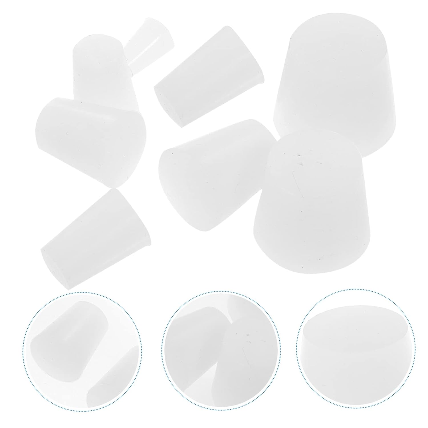 LIFKOME 19pcs Rubber Test Tube Stopper Assorted Plug Stopper Flask Rubber Lab Research Sealing Plugs Heat Resistant