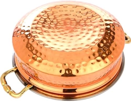 Miniatura 10 de Bona fide - Juego de vajilla de cobre puro y vajilla para servir, juego de cuencos de cobre de acero inoxidable para servir, juego tradicional de