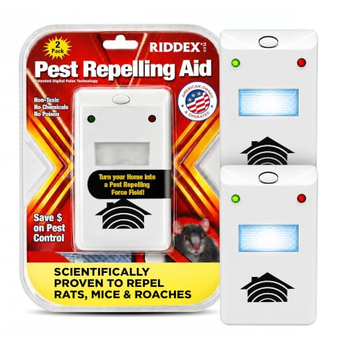 RIDDEX Plus Insect Repellent | Plug in, Mouse Deterrent - Pest Control for Defense Against Rats, Mice, Roaches, Bugs and Insects | Control Pests with No Toxins | White 2-Pack