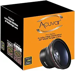 Acuvar Lente de câmera grande angular HD profissional MM 0,43x com câmeras DSLR de porção macro – lente grande angular, macro, foto, vídeo (67 mm)