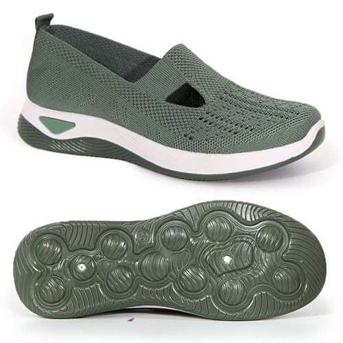 Image of Orthopedic Walking Shoes for Women,2026 New Orthowalkway Womens Shoes,Woven Orthopedic Breathable Walking Sneaker Non-Slip Arch Support Slip on Shoes