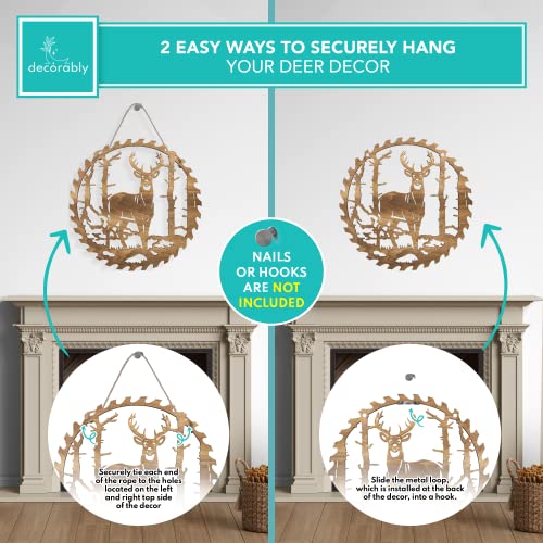 Wooden Deer Decor - 12In Hunting Decor For Men, Deer Wall Decor, Deer Wall Art, Wildlife Decor, Cabin Wall Decor, Hunting Wall Decor, Wildlife Wall Decor, Deer Art Wall Decor, Hunting Art Wall Decor #TOP3