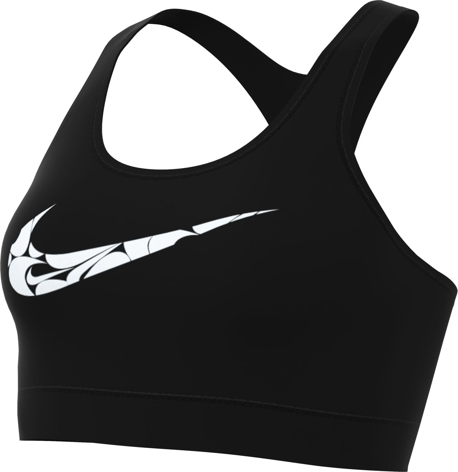Nike Women's W Nk Swsh Ls Hbr Bra, Black/White, S