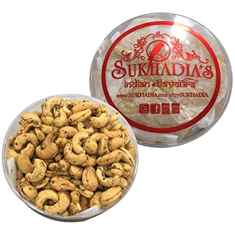 Sukhadia Snacks - Premium Black Pepper Cashews - 8oz box - Indian Mithai Gift - Freshly Made In USA Cover