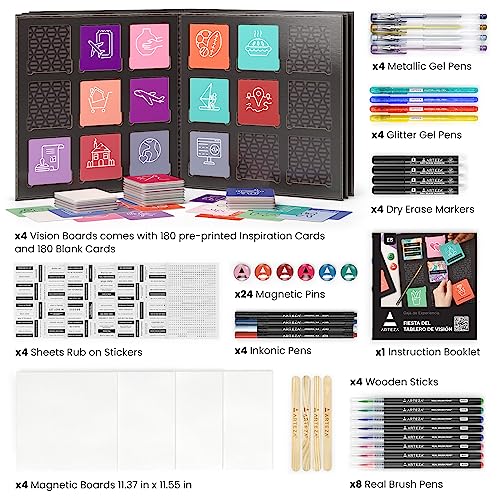 Image of ARTEZA Vision Board Kit, Experience Box | Creative Art & Craft Set for Goal Setting, Party Kit for Group Activities, Business Planning, Personal Development, Art Supplies, Craft Supplies