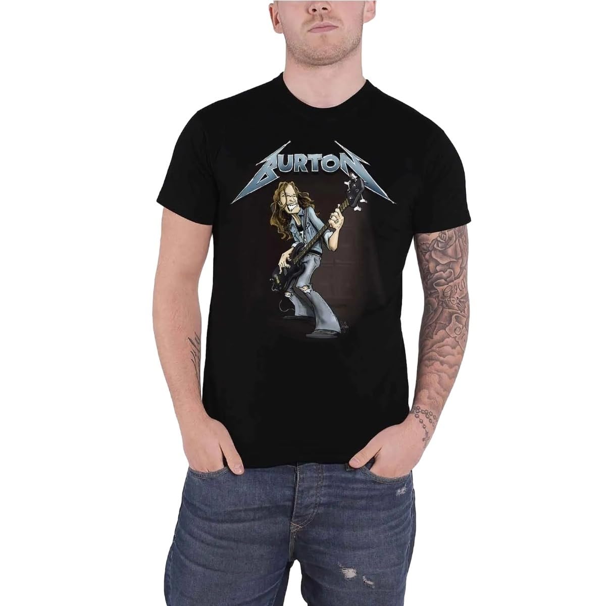 Metallica Cliff Burton Squindo Stack T ShirtBlack3XL