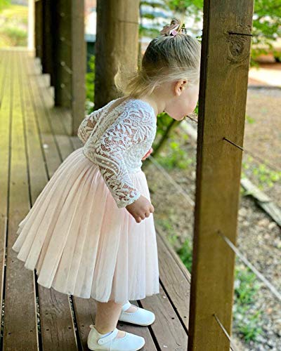 Image of Topmaker Flower Girl Dress for Toddler Baby Girls,Lace Tulle Dress for Wedding,Birthday Party,Photoshoot,Special Occasion