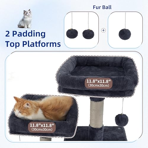 Image of Gitelsnour Cat Tree Tower Multi-Level with 2 Scratching Boards, GCT022G