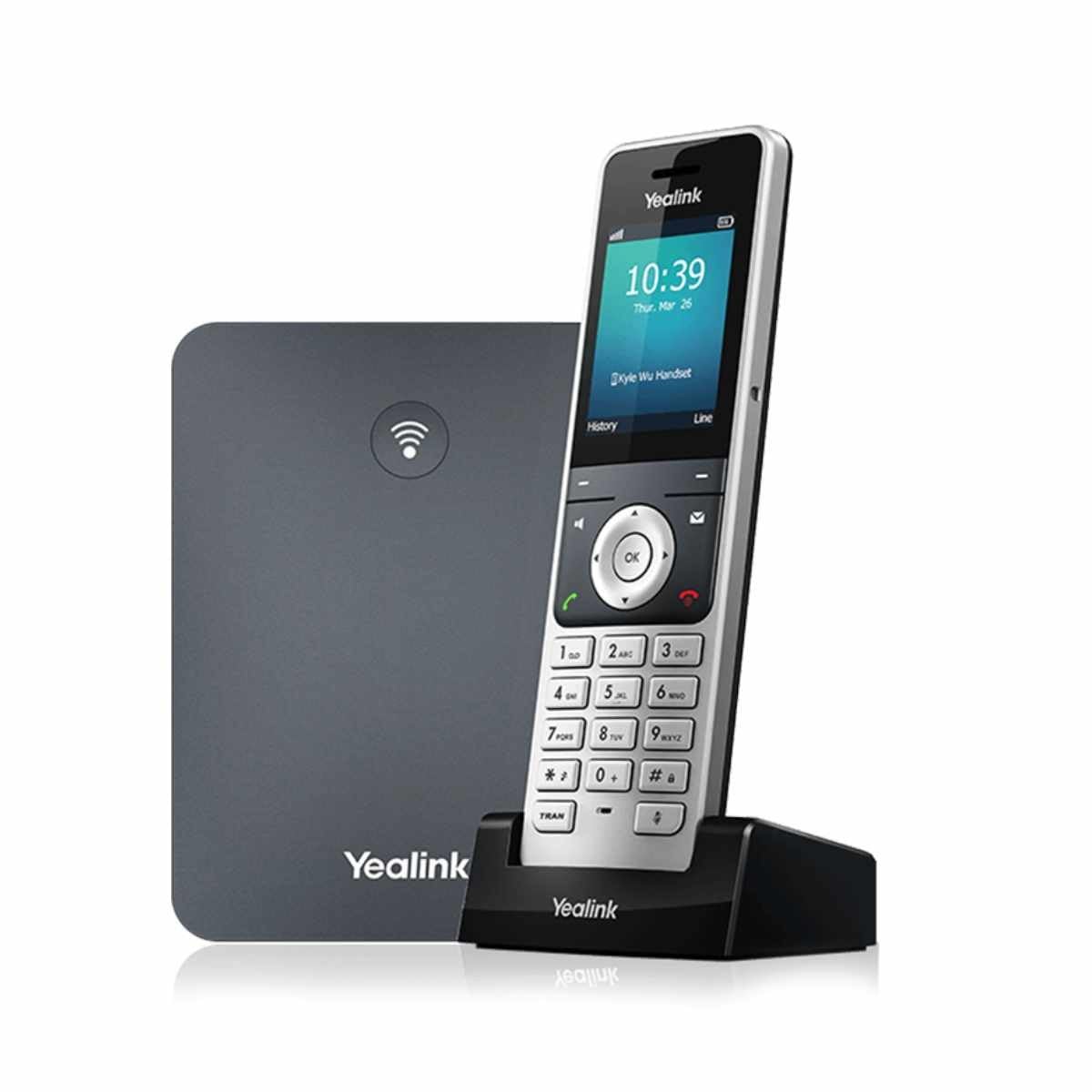 Yealink W76P IP Phone - Cordless - Corded - DECT - Wall Mountable, Desktop - Alabaster Silver, Classic Gray-image-32