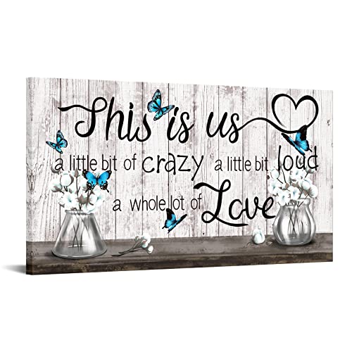 Conipit-Large-Farmhouse-Canvas-Wall-Art-This-Is-Us-Picture-Inspirational-Quotes-Artwork-Cotton-Flower-Teal-Butterfly-Painting-Framed-20x36 Conipit Large Farmhouse Canvas Wall Art This Is Us Picture Inspirational Quotes Artwork Cotton Flower Teal Butterfly Painting Framed 20×36