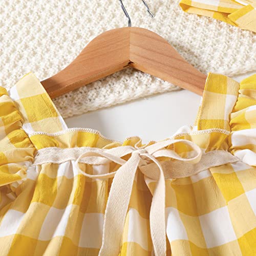 Baby Girl Dresses 12-18 Months Infant Girls Short Sleeve Plaid Prints Romper Newborn Bodysuits Coats Baby Girls3