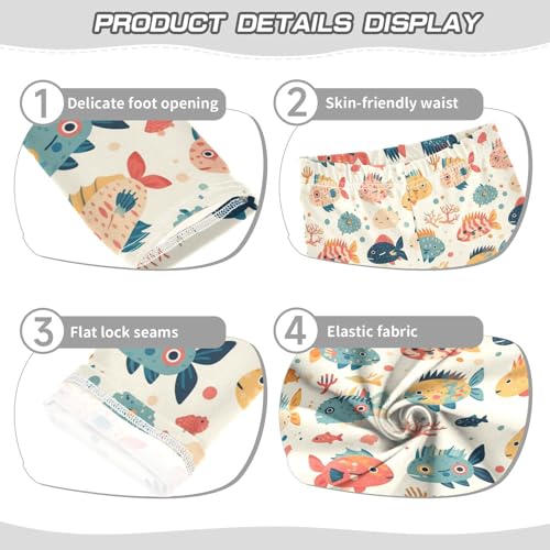 KLL Puffer Hawaiian Fish and Seaweed Toddler Girl Basic Leggings Fashion Full Length Lounge Pants Exercise3