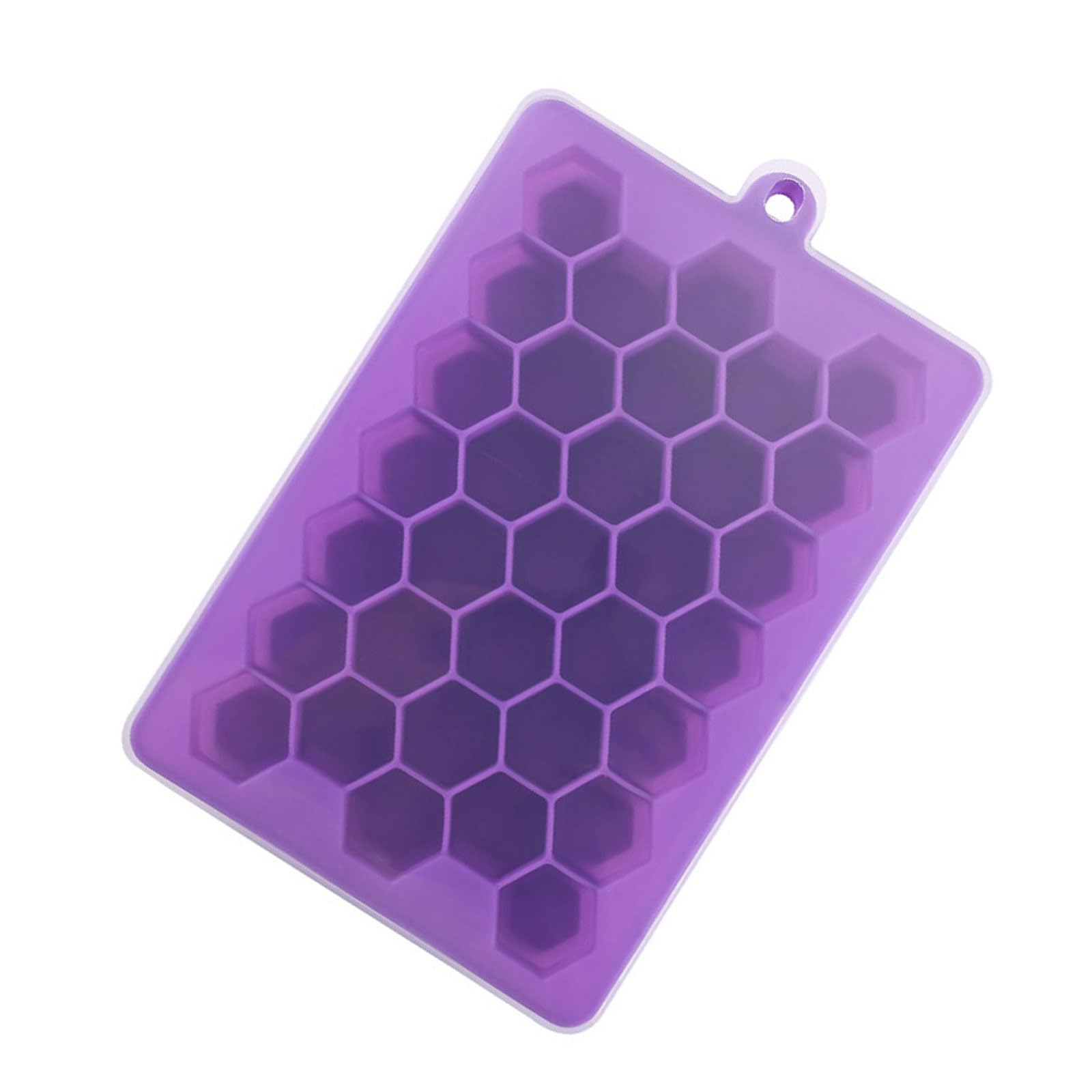 Buxuaaaa Purple 33 Grids Ices Cube Tray With Lid Easily Release Ices Cube Molds 33 Grids Tray For Whiskies Drinkers, Barten Mold For Whiskies Cocktails Maker