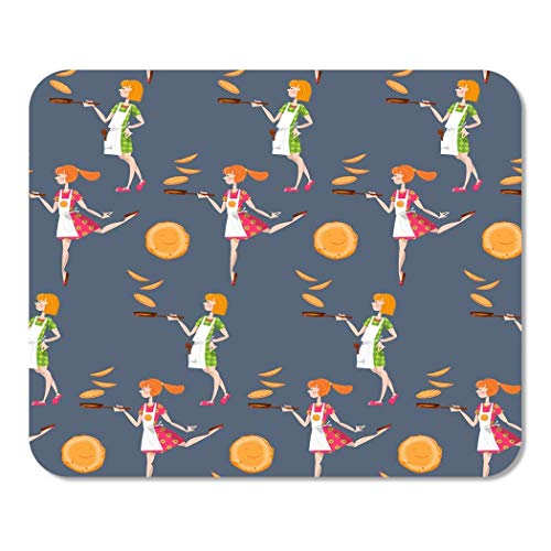 Preisvergleich Produktbild Frühstück Mädchen wirft Pfannkuchen auf Bratpfanne Happy Day Home School Game Player Computerarbeiter MouseMat Mouse Padch