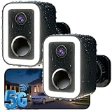 【2 Pack】Security Cameras Wireless Outdoor, Color Night Vision Even in the Dark, Crime Prevention with AI Motion Detection & Spotlight Siren Alarm, 2-Way Audio Battery Powered Camera for Home Security